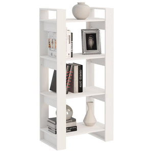 Bücherregal Raumteiler Weiß Massivholz 60x125cm