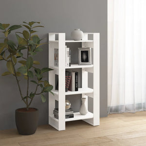 Bücherregal Raumteiler Weiß Massivholz 60x125cm