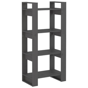 Graues Bücherregal Raumteiler Massivholz 60x125cm