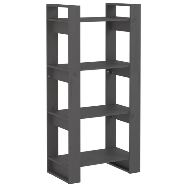 Graues Bücherregal Raumteiler Massivholz 60x125cm