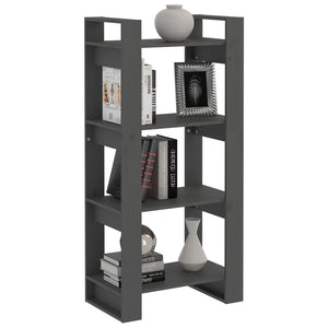 Graues Bücherregal Raumteiler Massivholz 60x125cm