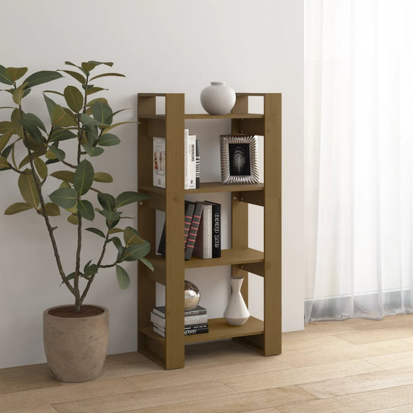 Honigbraunes Kiefer Bücherregal 60x125cm