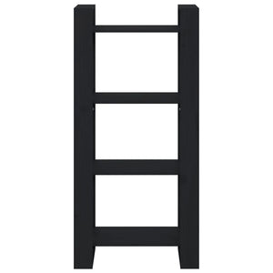 Schwarzes Bücherregal Raumteiler Massivholz 60x125cm