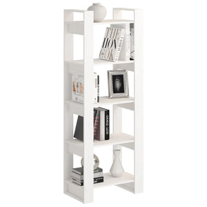 Weißes Bücherregal Raumteiler Massivholz 60x160 cm