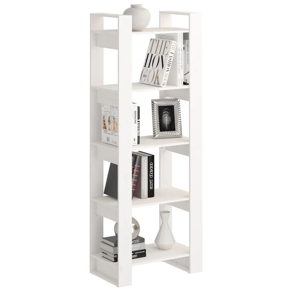 Weißes Bücherregal Raumteiler Massivholz 60x160 cm
