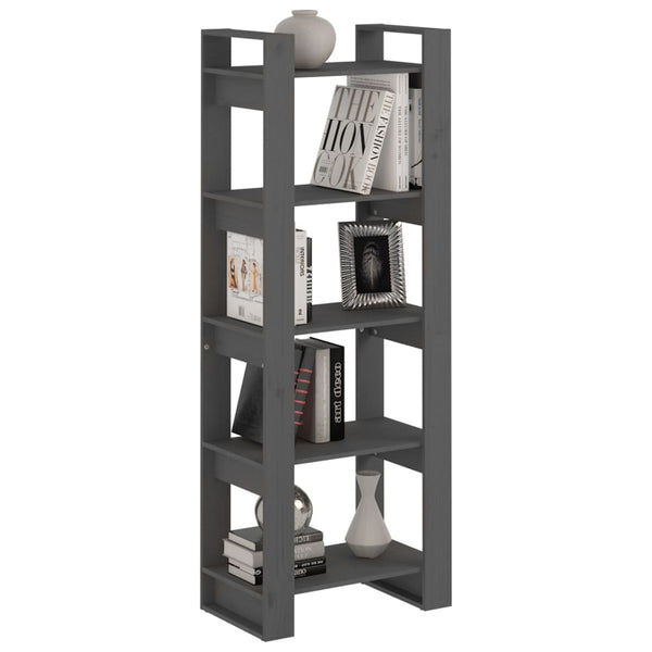 Graues Massivholz Bücherregal/Raumteiler 60x160 cm