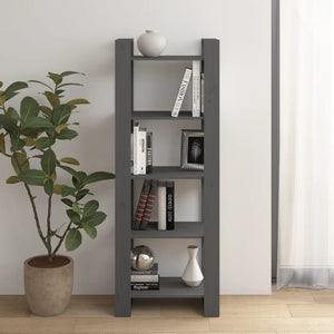Graues Massivholz Bücherregal/Raumteiler 60x160 cm