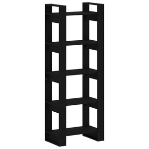 Schwarzes Bücherregal Raumteiler Massivholz 60x35x160cm