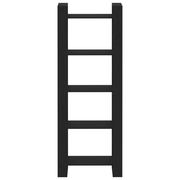 Schwarzes Bücherregal Raumteiler Massivholz 60x35x160cm