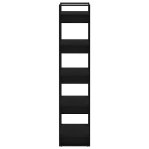 Schwarzes Bücherregal Raumteiler Massivholz 60x35x160cm