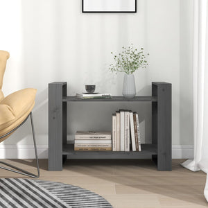 Graues Kiefer Massivholz Bücherregal 80cm