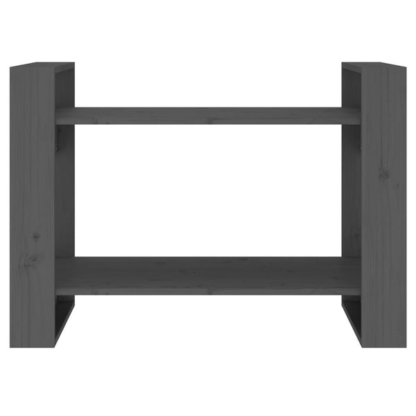 Graues Kiefer Massivholz Bücherregal 80cm