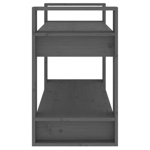 Graues Kiefer Massivholz Bücherregal 80cm