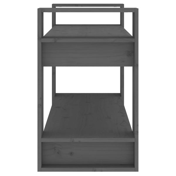 Graues Kiefer Massivholz Bücherregal 80cm