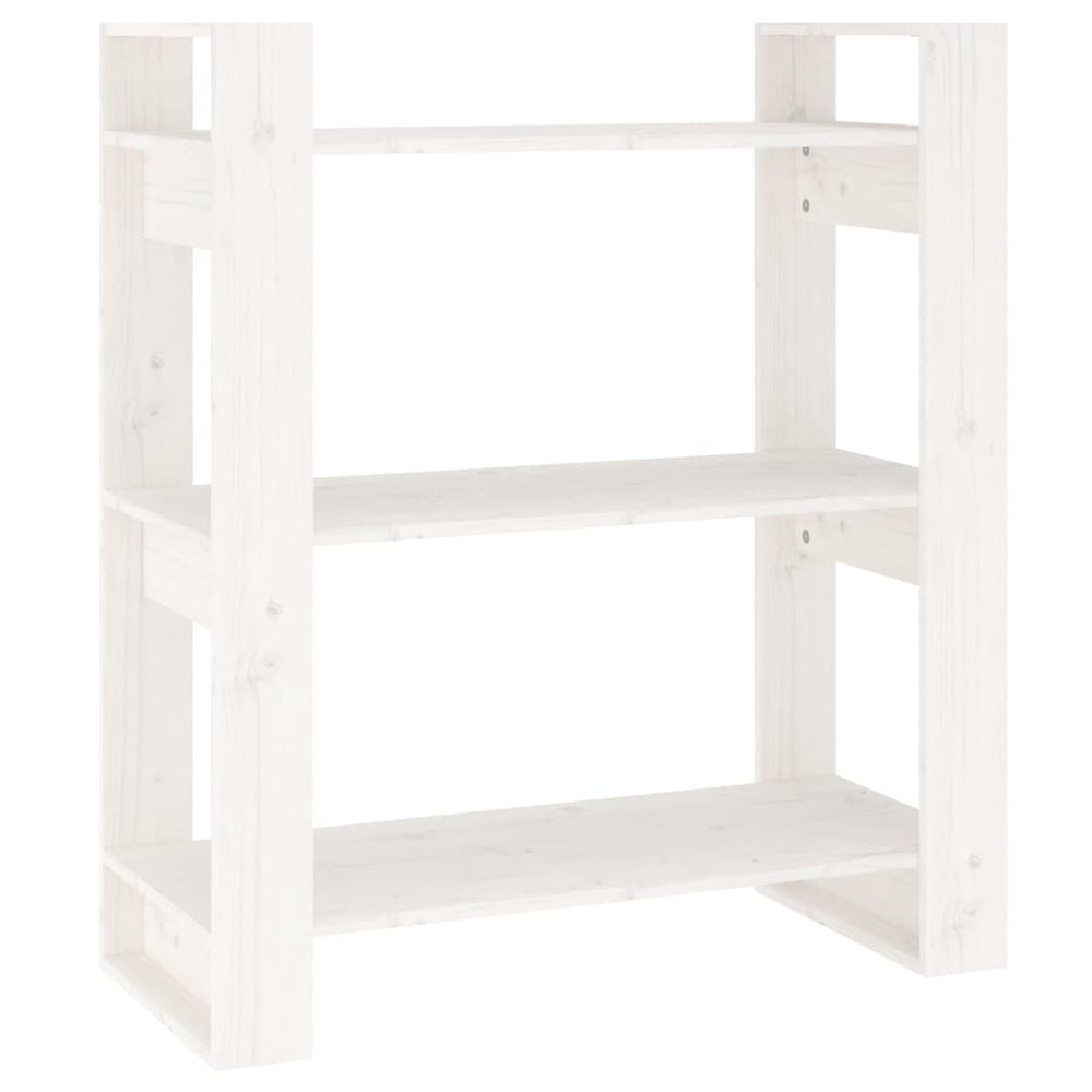 vidaXL Bibliothèque/Séparateur de pièce Blanc 80x35x91 cm Bois de pin massif