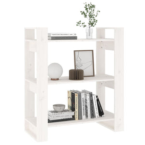 Bücherregal Raumteiler Weiß Kiefer 80x91 cm