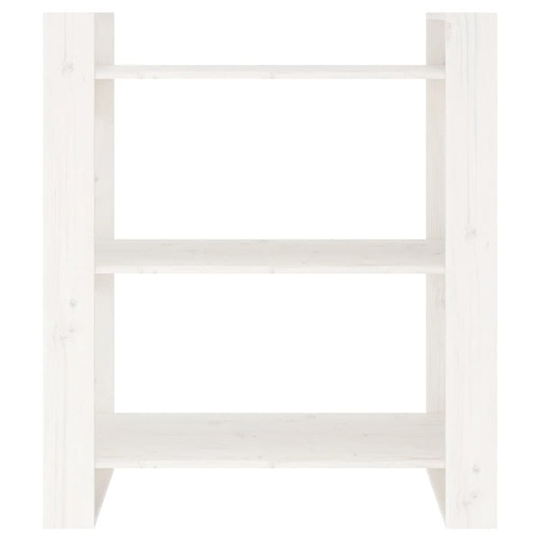 Bücherregal Raumteiler Weiß Kiefer 80x91 cm