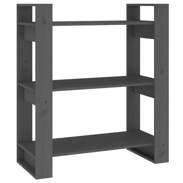 Graues Bücherregal Kiefer Massivholz 80x91 cm