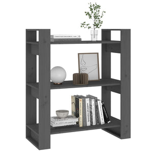 Graues Bücherregal Kiefer Massivholz 80x91 cm