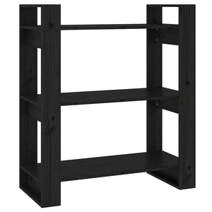 vidaXL Étagère/Séparateur de pièce Noir 80x35x91 cm Bois de pin massif