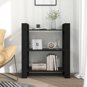 vidaXL Étagère/Séparateur de pièce Noir 80x35x91 cm Bois de pin massif
