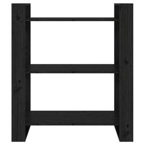 vidaXL Étagère/Séparateur de pièce Noir 80x35x91 cm Bois de pin massif
