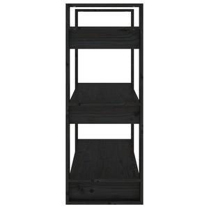 vidaXL Étagère/Séparateur de pièce Noir 80x35x91 cm Bois de pin massif