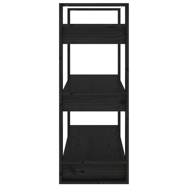 vidaXL Étagère/Séparateur de pièce Noir 80x35x91 cm Bois de pin massif
