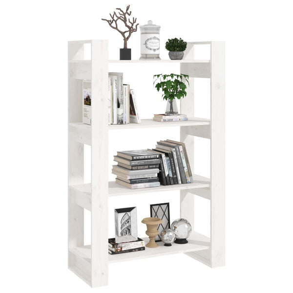 Bücherregal Raumteiler Weiß Kiefer 80x125 cm