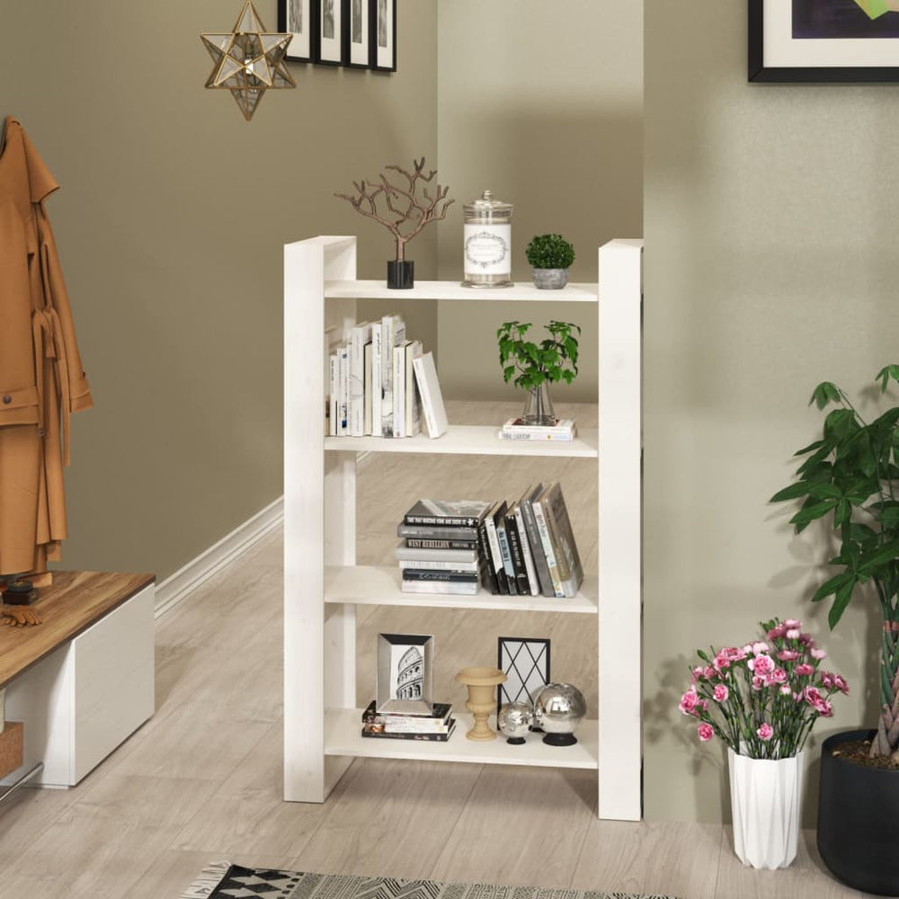 vidaXL Étagère/Séparateur de pièce Blanc 80x35x125 cm Pin massif