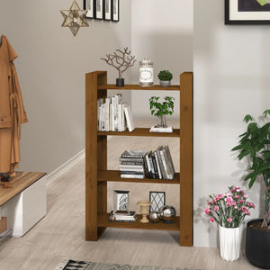 Honigbraunes Bücherregal/Raumteiler Massivholz