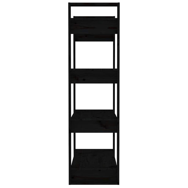 Schwarzes Bücherregal Raumteiler Kiefer Massivholz 80x125cm