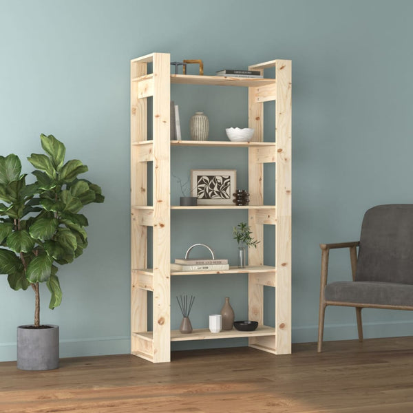 Massivholz Bücherregal Raumteiler 80x35x160cm