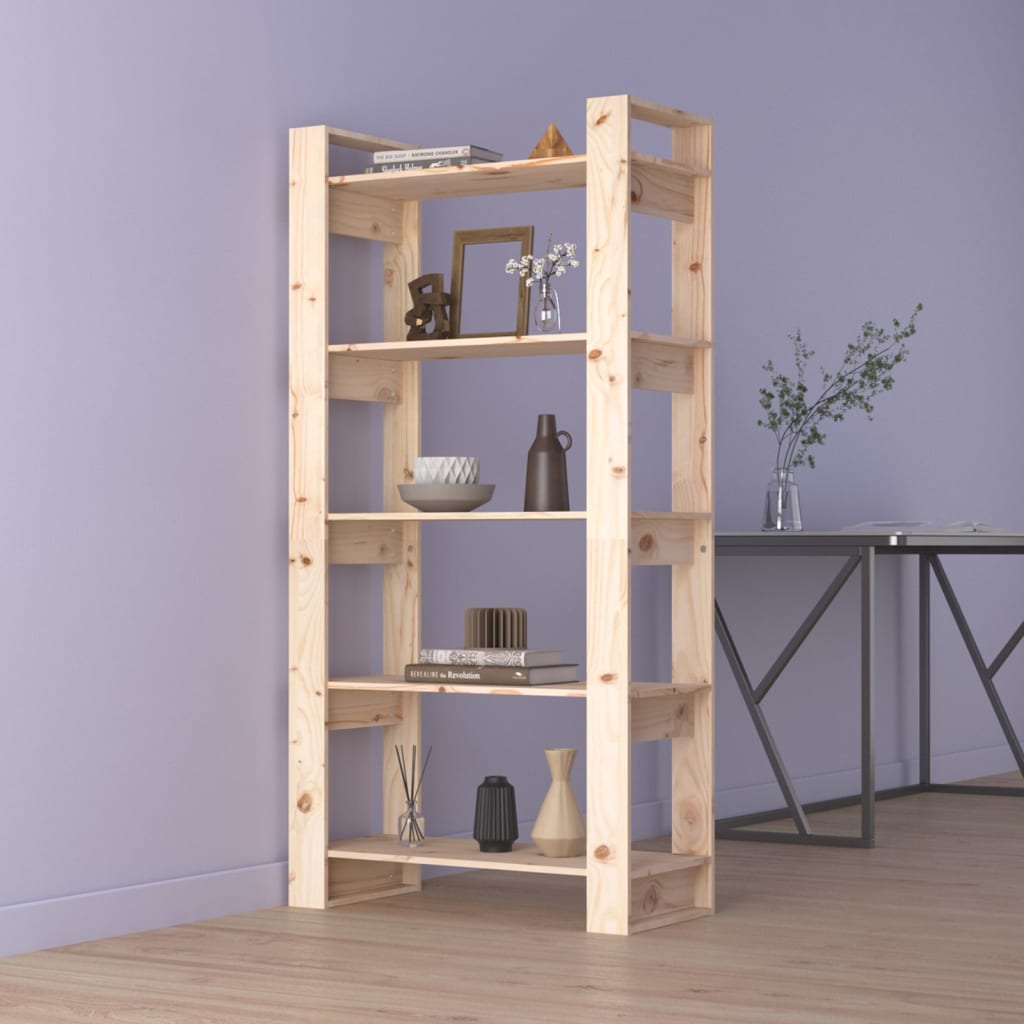 Massivholz Bücherregal Raumteiler 80x35x160cm