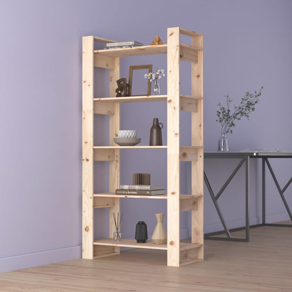 Massivholz Bücherregal Raumteiler 80x35x160cm