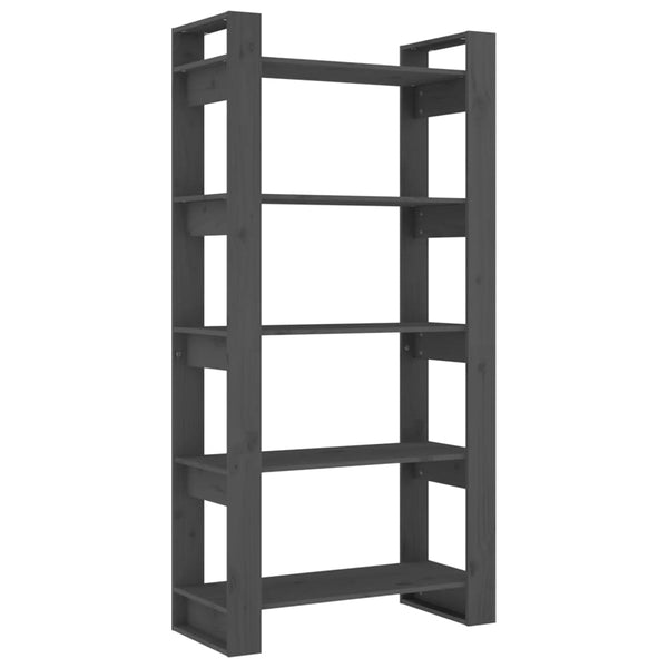 Graues Bücherregal Raumteiler Massivholz 80x160 cm