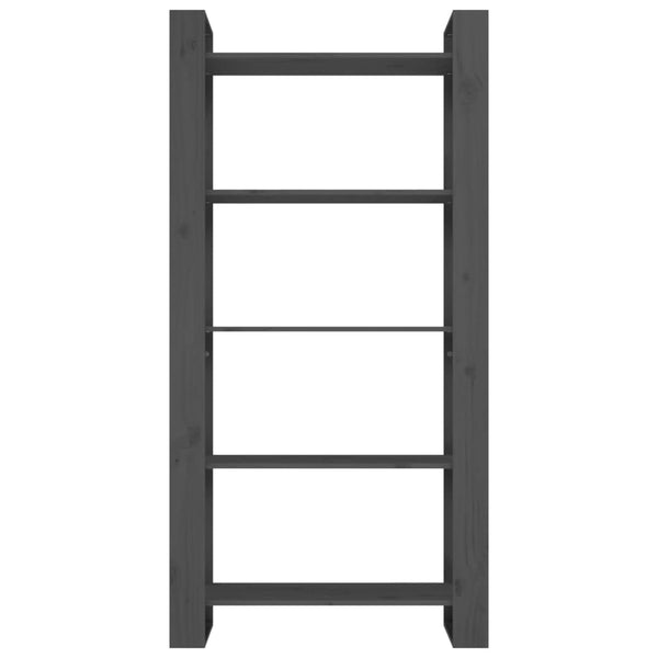 Graues Bücherregal Raumteiler Massivholz 80x160 cm