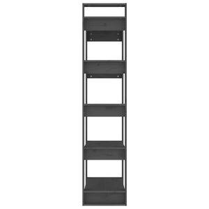 Graues Bücherregal Raumteiler Massivholz 80x160 cm