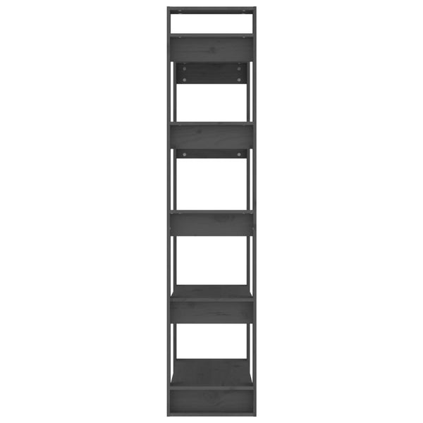 Graues Bücherregal Raumteiler Massivholz 80x160 cm