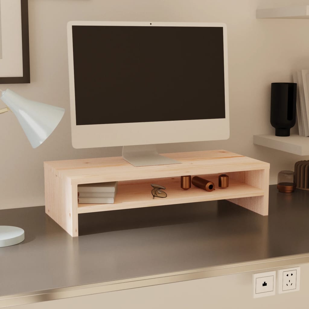 Monitorständer Kiefer Massivholz 50x24 cm