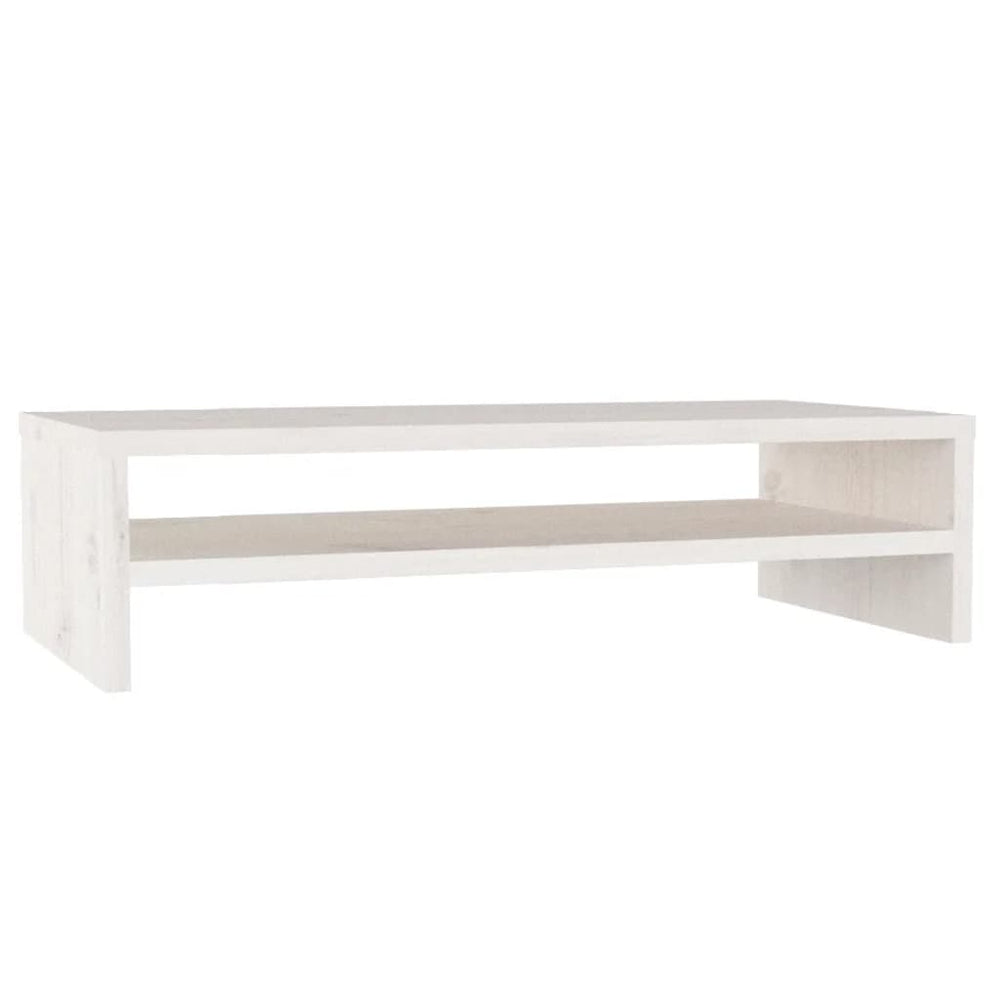 vidaXL Monitor Stand White 50x24x13 cm Solid Pine Wood