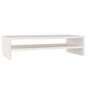 vidaXL Support d'écran Blanc 50x24x13 cm Bois de pin massif