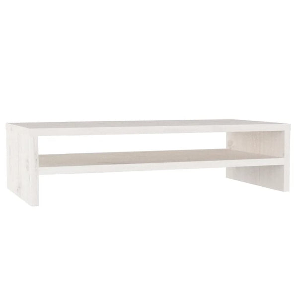 vidaXL Support d'écran Blanc 50x24x13 cm Bois de pin massif