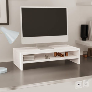 vidaXL Support d'écran Blanc 50x24x13 cm Bois de pin massif