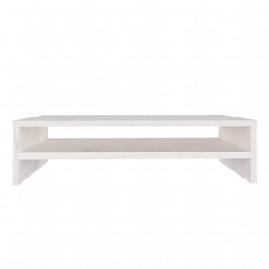 vidaXL Support d'écran Blanc 50x24x13 cm Bois de pin massif
