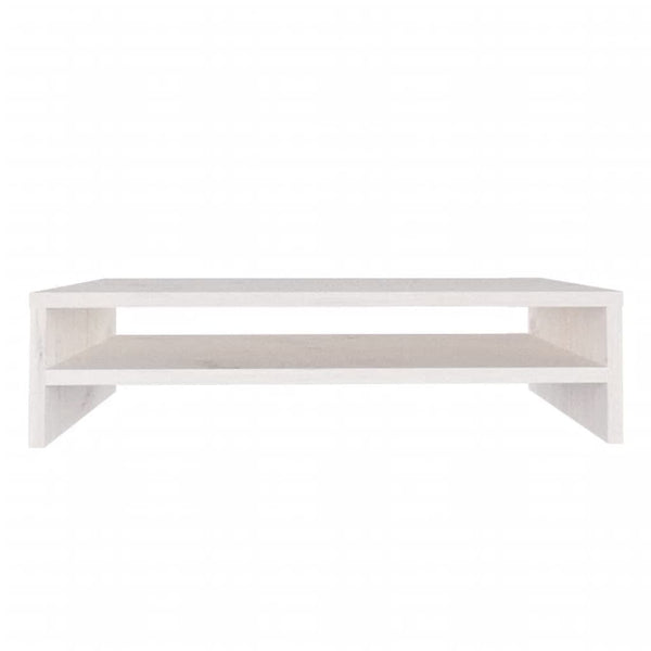vidaXL Support d'écran Blanc 50x24x13 cm Bois de pin massif
