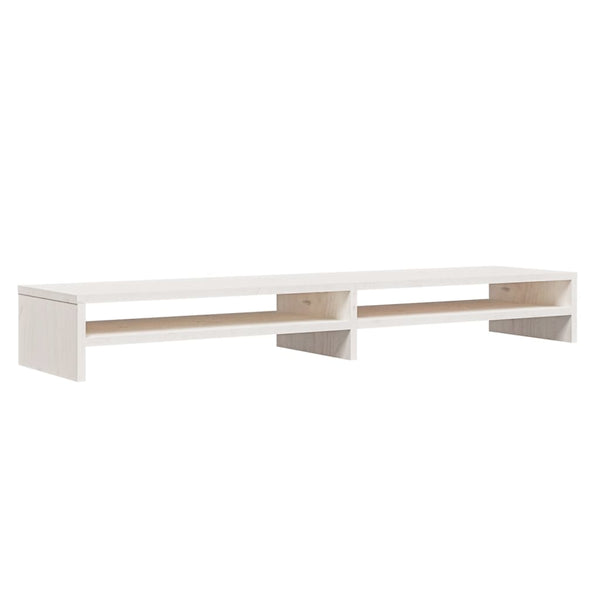 Monitorständer Weiß Kiefer Massivholz 100cm