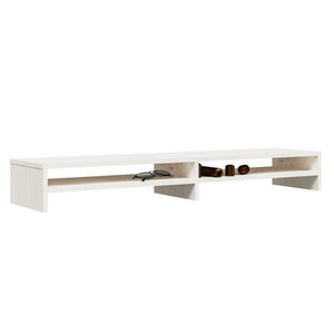 Monitorständer Weiß Kiefer Massivholz 100cm