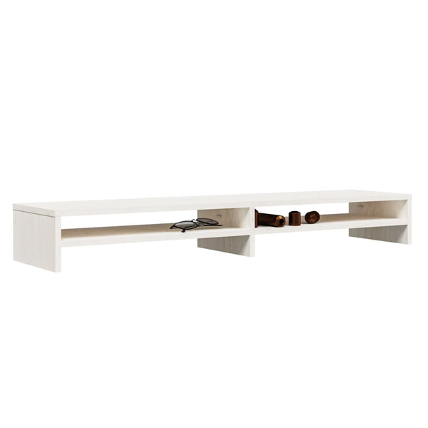Monitorständer Weiß Kiefer Massivholz 100cm
