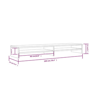 Monitorständer Weiß Kiefer Massivholz 100cm